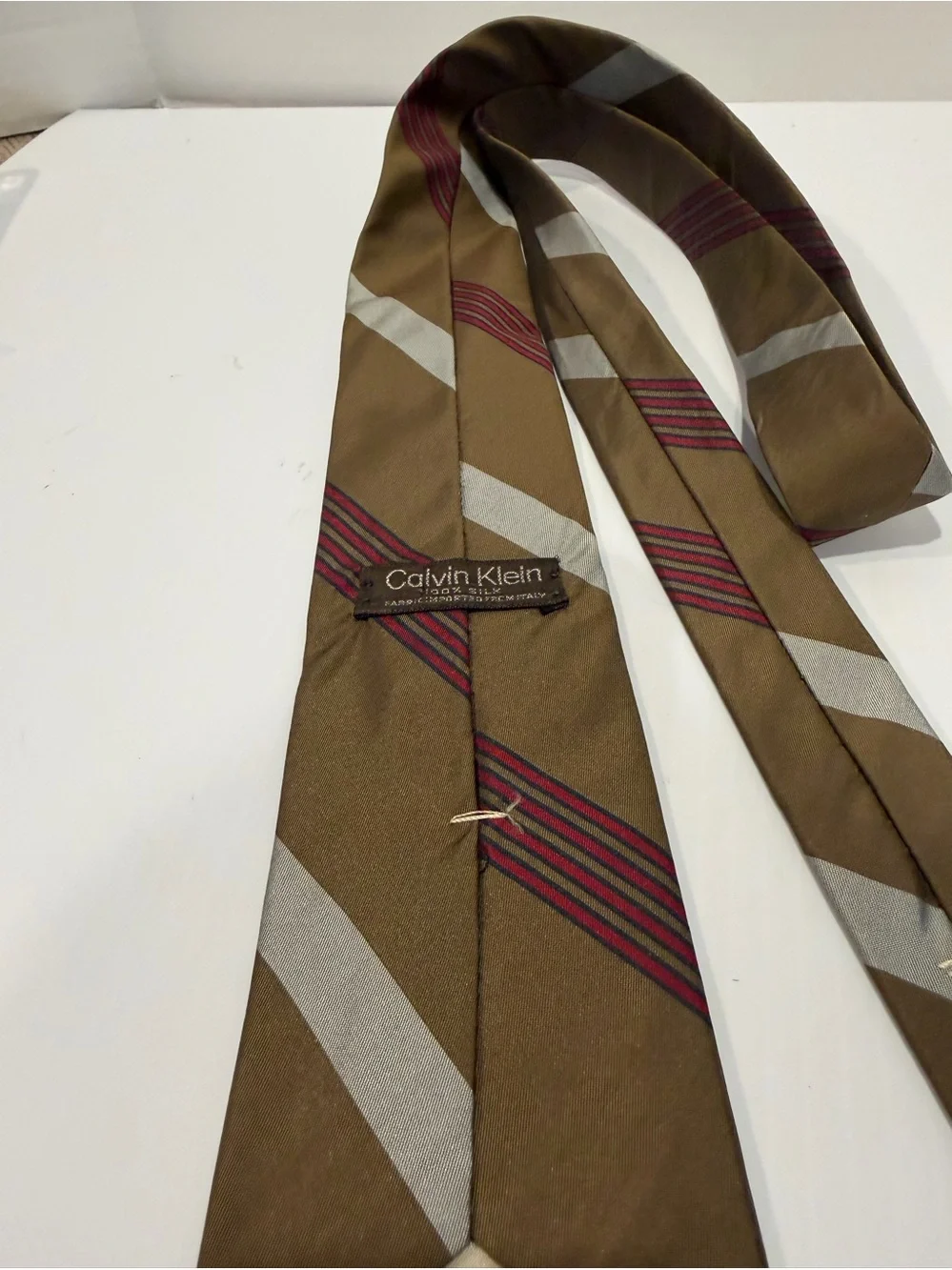 Vintage Pierre Cardin Tie - Brown Striped Pattern - 3 1/2